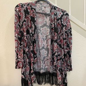 Paisley printed cardigan